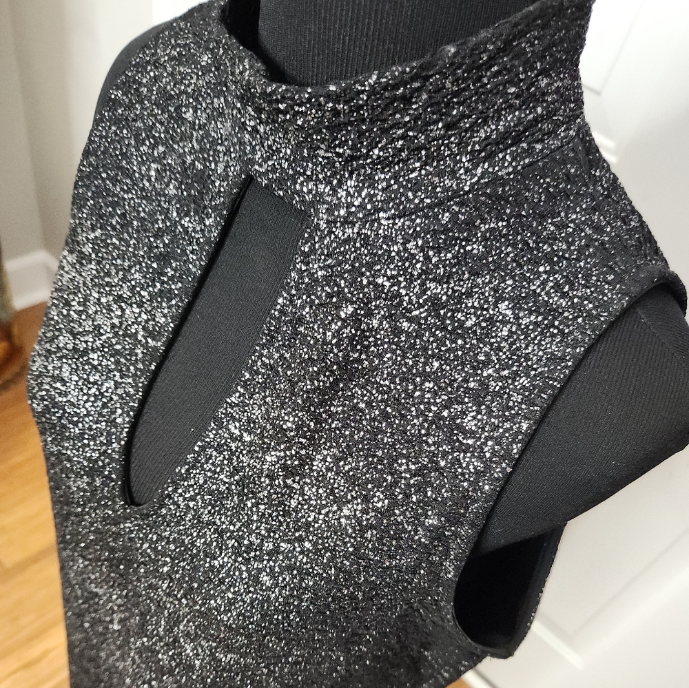 Soprana Black Glitter Dress‎ Size Large
